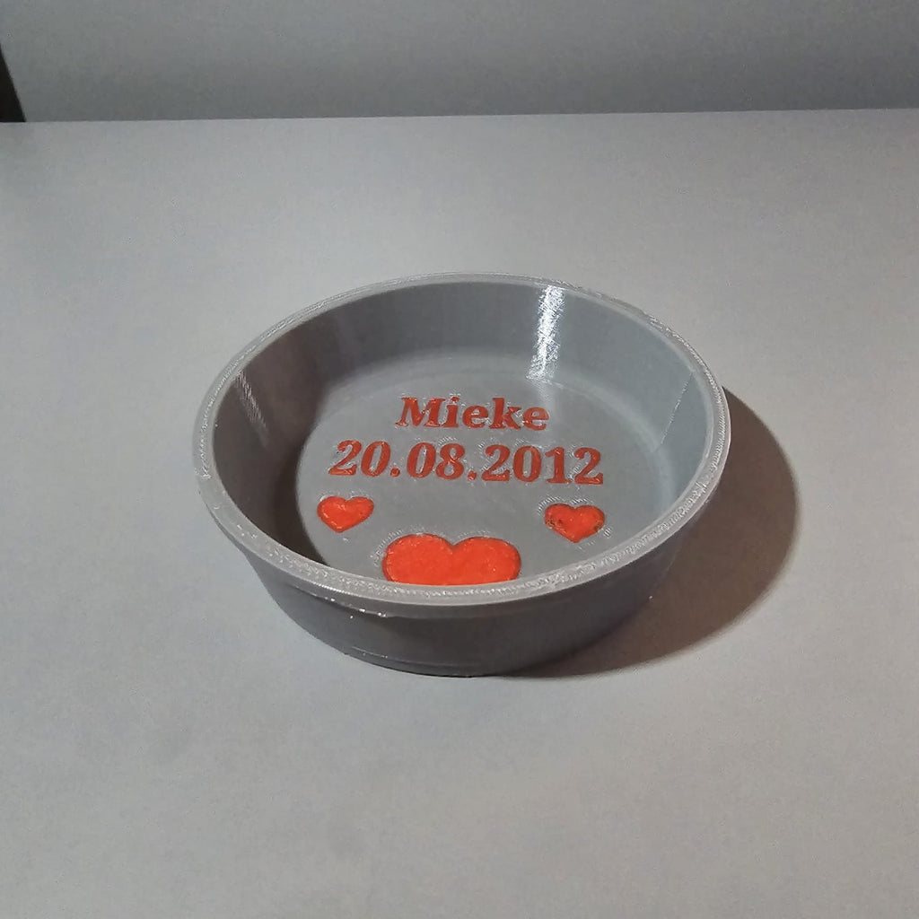 Personal. Katze & Kleintier Napf PETG 115mm Ø – 3D-gedruckt – Wunschname/Motiv – viele Farben – Futter/Wasser Schale