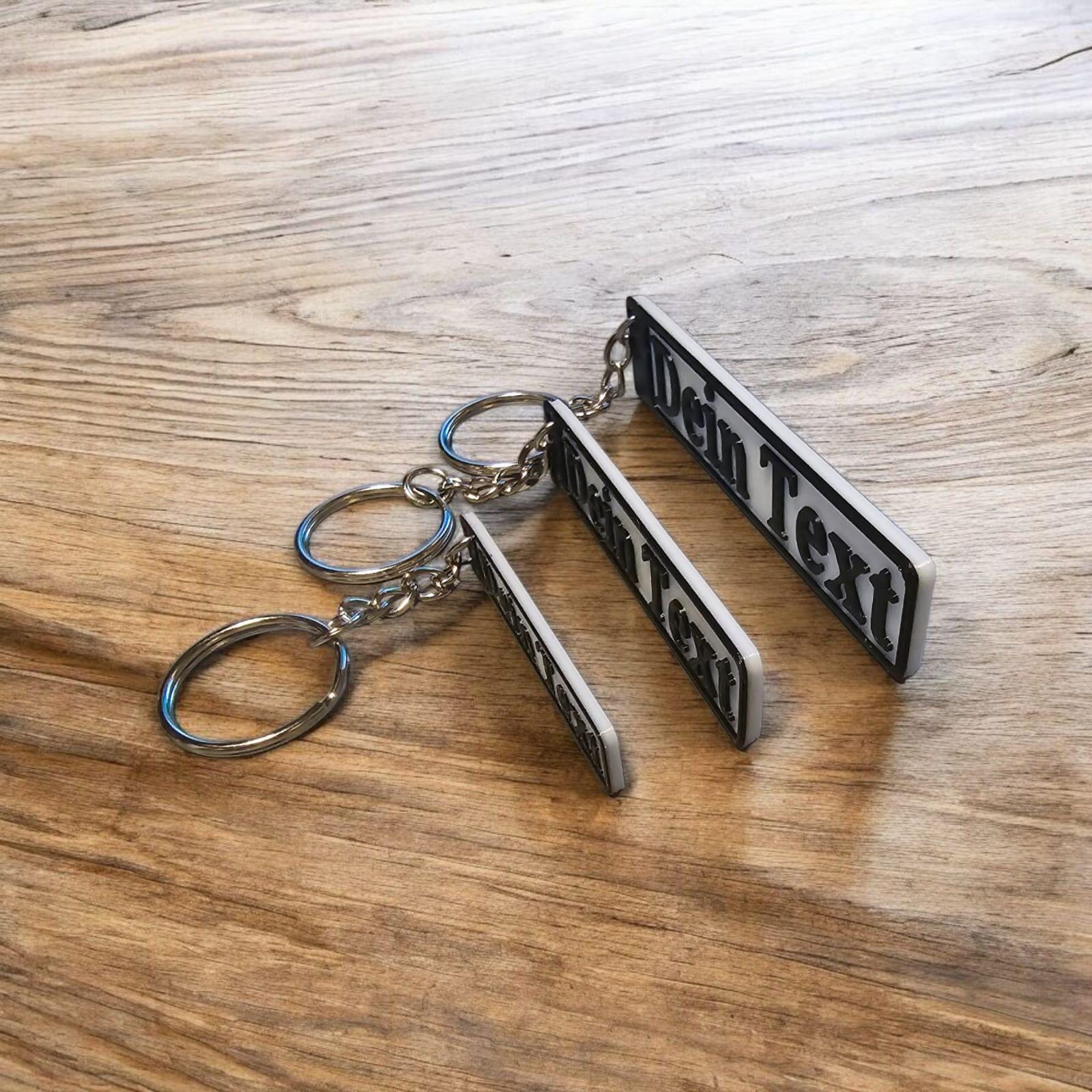 Personalisierbarer Schlüsselanhänger mit Wunschtext