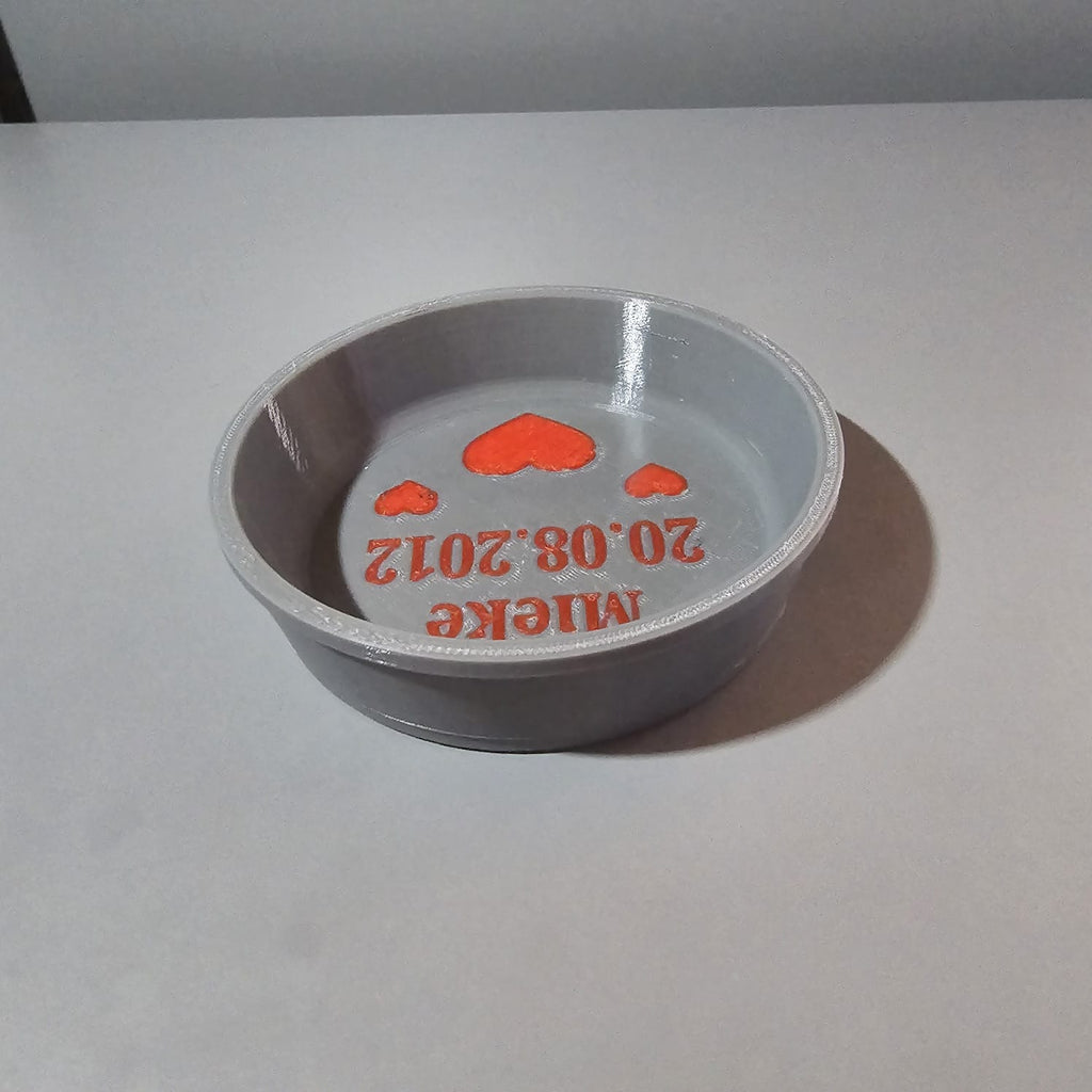 Personal. Katze & Kleintier Napf PETG 115mm Ø – 3D-gedruckt – Wunschname/Motiv – viele Farben – Futter/Wasser Schale
