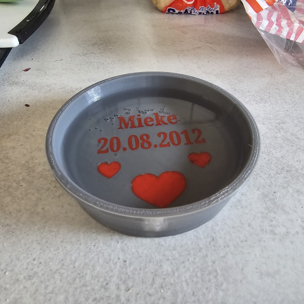 Personal. Katze & Kleintier Napf PETG 115mm Ø – 3D-gedruckt – Wunschname/Motiv – viele Farben – Futter/Wasser Schale