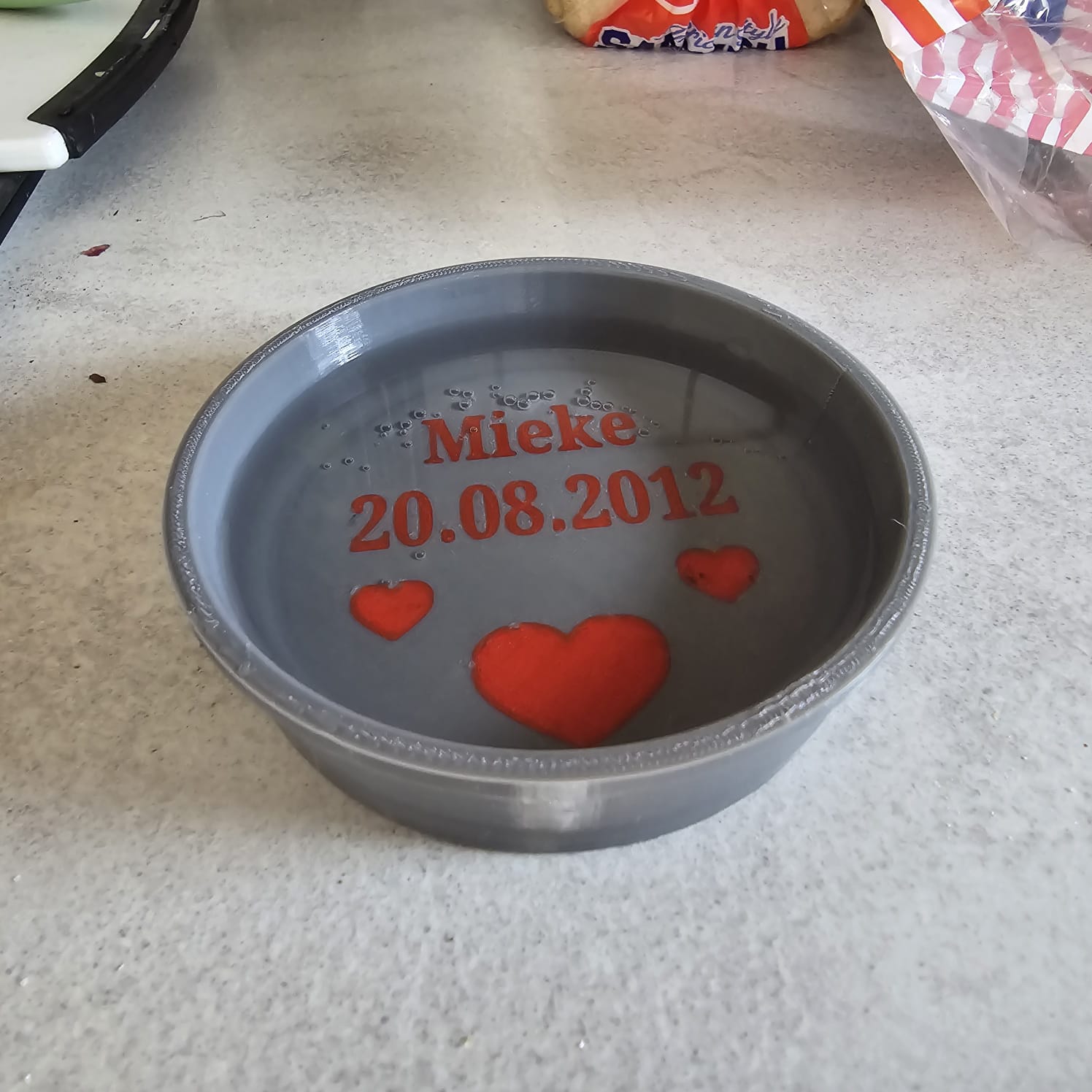 Personal. Katze & Kleintier Napf PETG 115mm Ø – 3D-gedruckt – Wunschname/Motiv – viele Farben – Futter/Wasser Schale