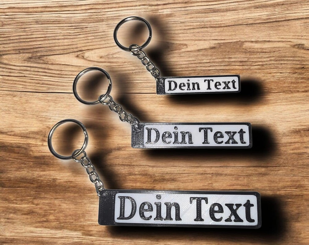 Personalisierbarer Schlüsselanhänger mit Wunschtext